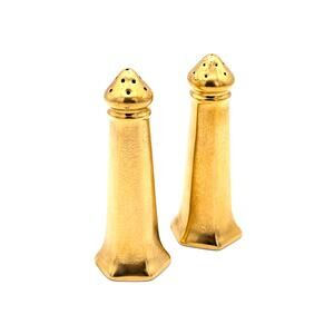 Vintage Pickard China Rose and Daisy Gold Encrusted Salt and Pepper Shakers #71